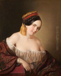 An Aristocratic Lady Dressed In A Traditional Costume From Pontus by Aristides Oeconomo