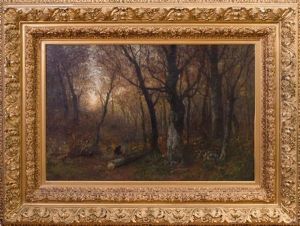 Woodcutter In A Forest by Georg Oeder