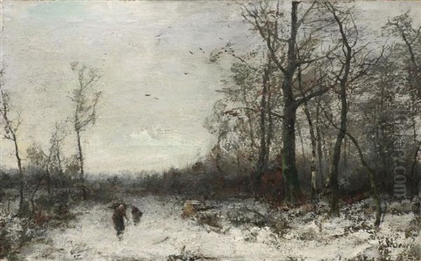 Reisigsammler Im Winterwald - view 1