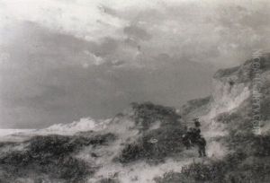 Fisherfolk On Coast by Georg Oeder