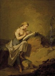 Die Lesende Hl. Magdalena Auf Felsen