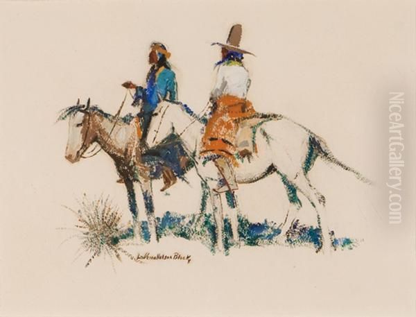 Two Indians On Horseback - view 1