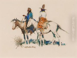 Two Indians On Horseback by Laverne Nelson Black