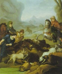 Barenjagd In Felsiger Gebirgslandschaft