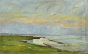 Abendstimmung An Der Kurischen Nehrung by Georg Egmont Oehme