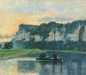 Abendstimmung An Der Elbe Bei Obervogelgesang