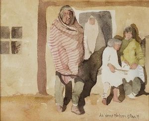 Figures In A Doorway by Laverne Nelson Black