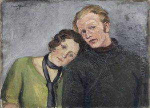 Doppelportrait Des Kunstlers Mit Seiner Ehefrau Ruth by Hanns Oehme