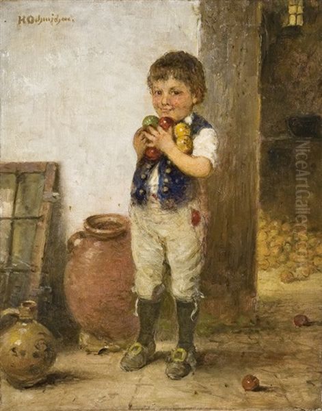 Boy With Apples - view 1