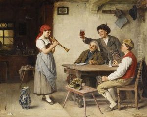 Die Klarinettenblaserin by Hugo Oehmichen