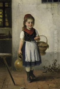 Kleines Madchen Mit Krug Und Korb Kleines Madchen Mit Krug Und Korb