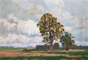 Weite Herbstlandschaft In Der Mark by Karl Oenike
