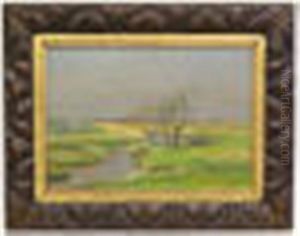 South African River Scene by Frans David Oerder