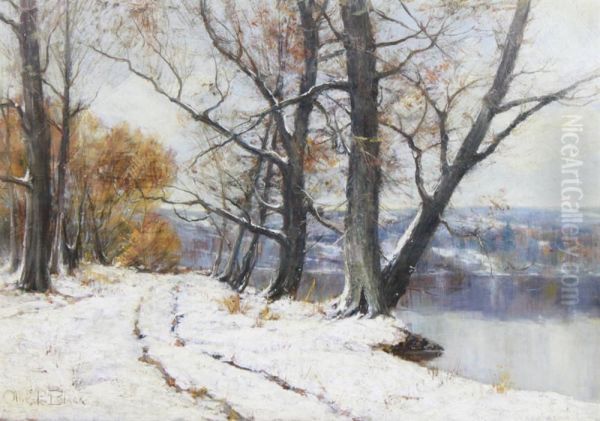 Winter Landscape With Lake - view 1