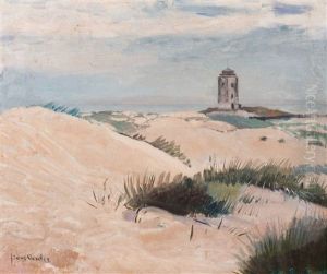 The Lighthouse Of Katwijk Aan Zee by Frans David Oerder