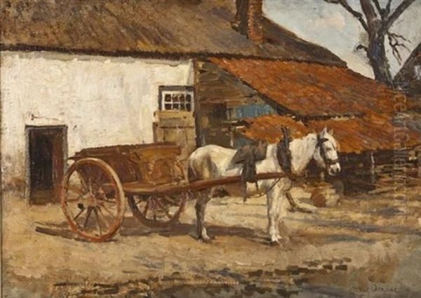 Horse And Carriage In A Farm Yard - view 1