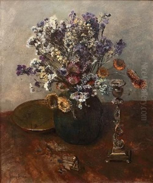Flower Study With Brass Ornaments (study) - view 1