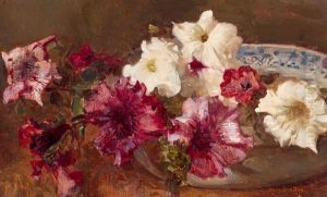 Rhododendrons Op Een Schaal by Frans David Oerder