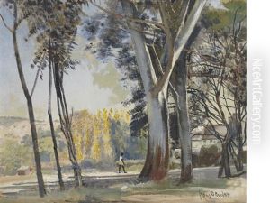 Trees With Figure In The Background Trees With Figure In The Background