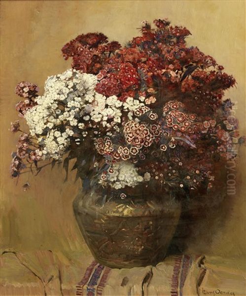 Still Life With Sweet William In A Copper Pot - view 1