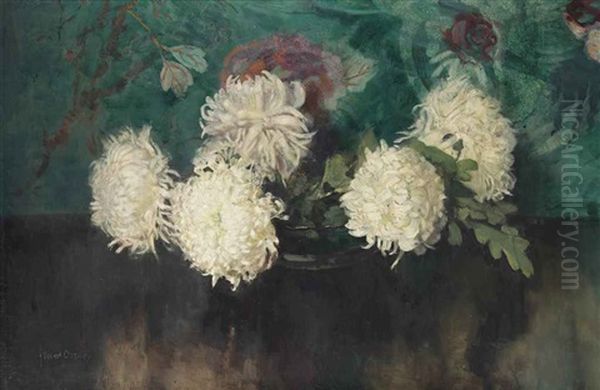 A Still Life With Chrysanthemums And Oak Leafs - view 1