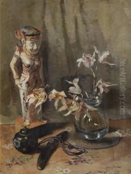 Still Life With Orchids And Oriental Objects - view 1