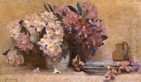 Still Life With Oleander And Stoneware Jug - view 1