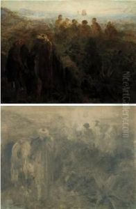 Christ Appears To The Disciples (+ Charcoal Pre-study For The Painting; 2 Works)
