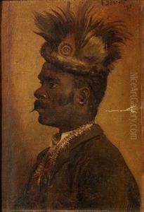 Portrait Of A Man With Feathered Headdress
