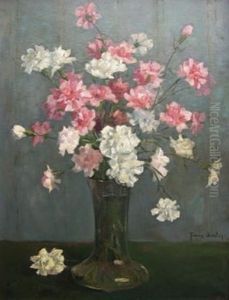 Pink And White Carnations by Frans David Oerder