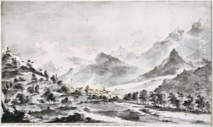 A View Of The Borgo Di Valsugana by Richard Brown Black