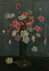 Pink And White Carnations by Frans David Oerder