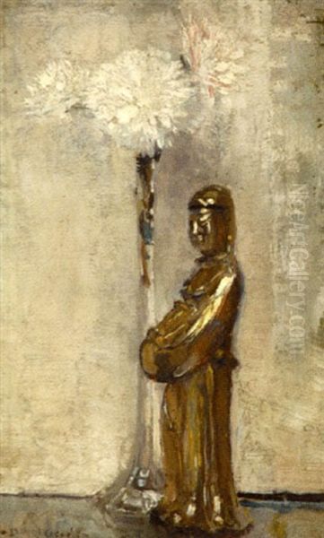 Still Life With Oriental Figure And Flowers - view 1