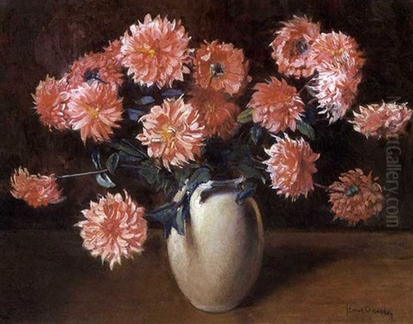 Still Life Of Dahlias In A Vase - view 1