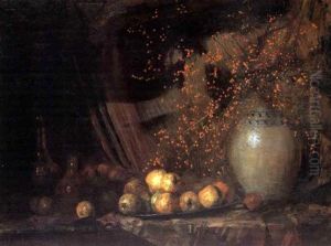 Still Life With Blossoms And Apples by Frans David Oerder