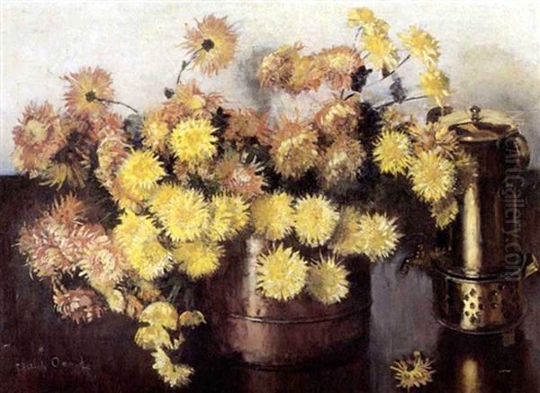 Still Life Of Chrysanthemums And A Konfoor - view 1