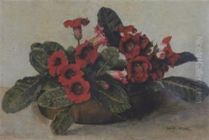 Still Life Of Gloxynia by Frans David Oerder