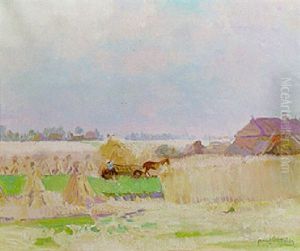 Reaping Corn On A Summer Day