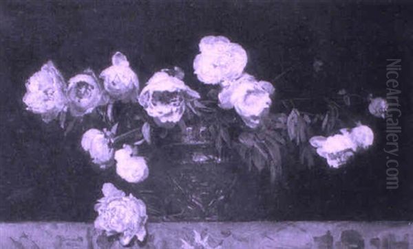 Peonies In A Copper Vase - view 1