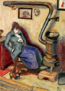 Mimi Pinson In Der Stube by Albert-Sebastian Oesch