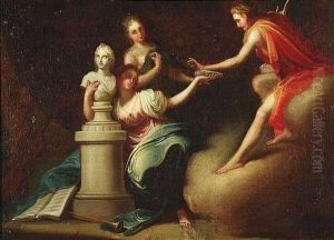 Allegorische Szene Mit Einer Trauernden Frau by Adam Friedrich Oeser