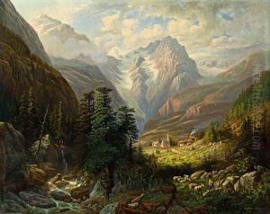 Dorf Im Gebirge by August Oeser