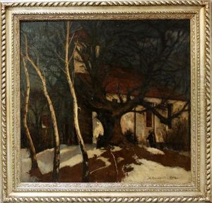 Heimkehrende In Winterlandschaft by Alfred Oesteritz