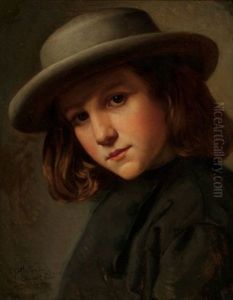 Portrait Of K.l. Stewart Cobb, 1887 by Carl August Heinrich Ferdinand Oesterley