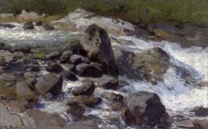 Felsiger Gebirgsbach by Carl August Heinrich Ferdinand Oesterley
