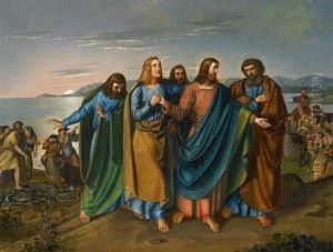 Christus Nach Dem Fischzug Mit Den Ersten Jungern by Karl Wilhelm Friedrich Oesterley