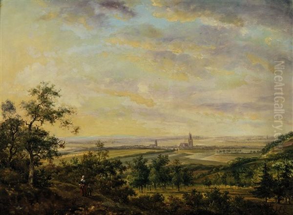 Mutter Mit Kind In Weitlaufiger Sommerlandschaft - view 1