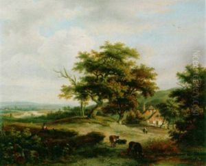 An Extensive Summer Landscape by Anthony Jacobus Offermans