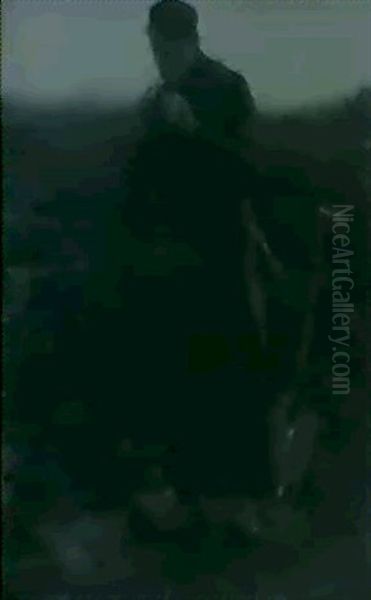 A Dutch Farmer Lighting His Pipe - view 1