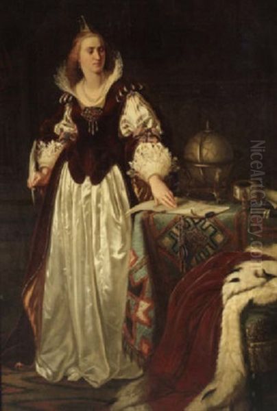 Konigen Elizabeth I. Von England Mit Einer Schreibfeder In Der Hand - view 1